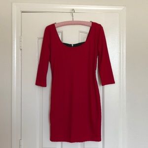 Red Long-Sleeve Party Dress